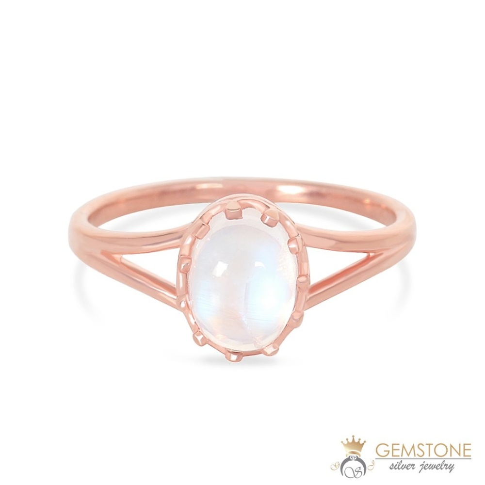 14Kt Rose Gold Moonstone Ring Verve